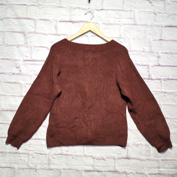 Chriselle Lim Cardigan Sweater Women Small Brown Cleo Button Ribbed Knit Cozy - Picture 2 of 14